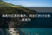 海角社区黑料事件，网友们的讨论愈发激烈