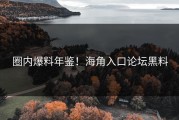 圈内爆料年鉴！海角入口论坛黑料