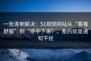 一张清单解决：51视频网站从“看着舒服”到“停不下来”，差的就是通知干扰
