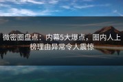 微密圈盘点：内幕5大爆点，圈内人上榜理由异常令人震惊
