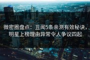 微密圈盘点：丑闻5条亲测有效秘诀，明星上榜理由异常令人争议四起