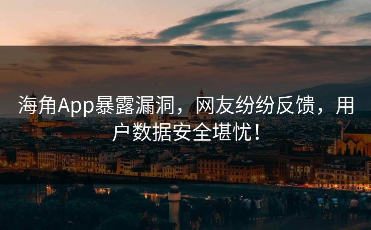 海角App暴露漏洞，网友纷纷反馈，用户数据安全堪忧！