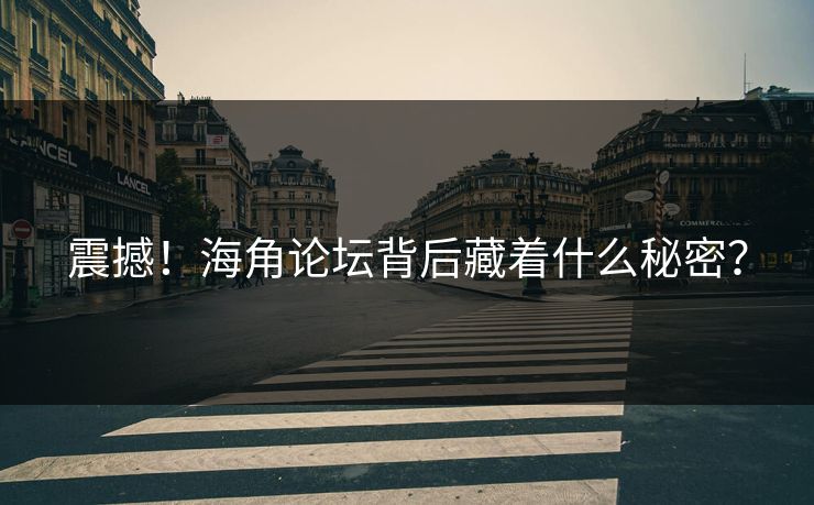 震撼！海角论坛背后藏着什么秘密？