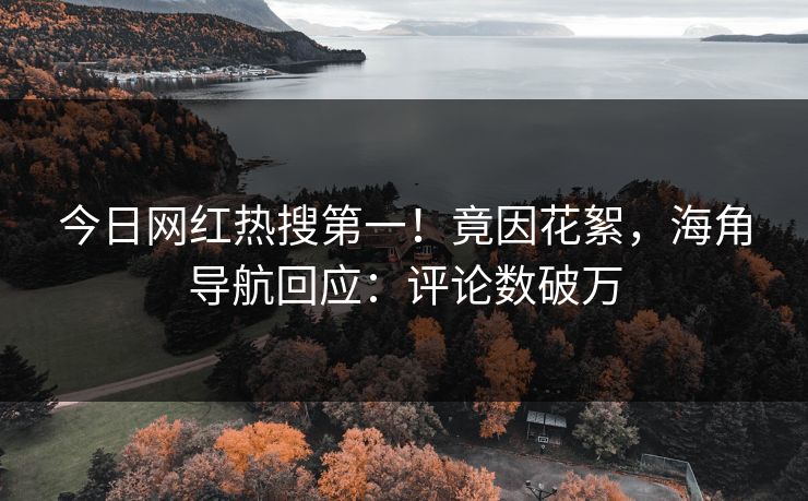 今日网红热搜第一！竟因花絮，海角导航回应：评论数破万