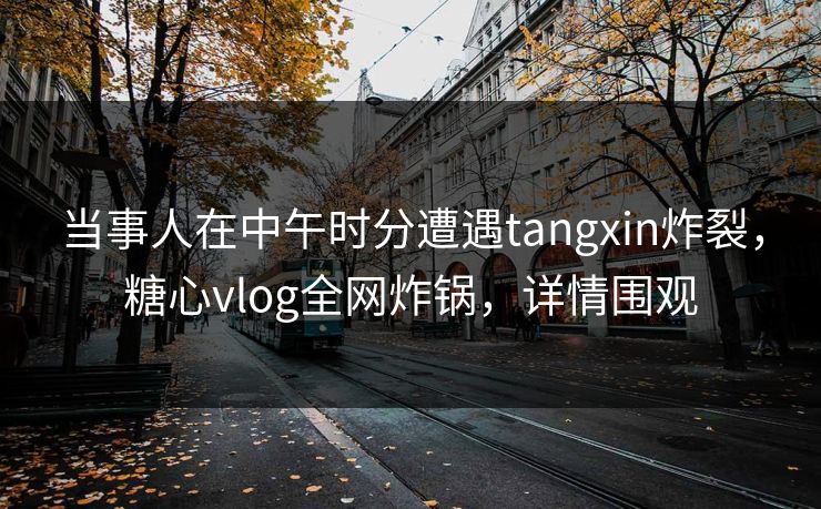 当事人在中午时分遭遇tangxin炸裂，糖心vlog全网炸锅，详情围观